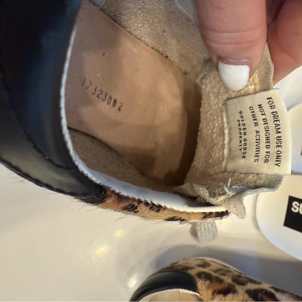 Golden Goose Leopard Print Sneakers with Black Star - Picture 7 of 16